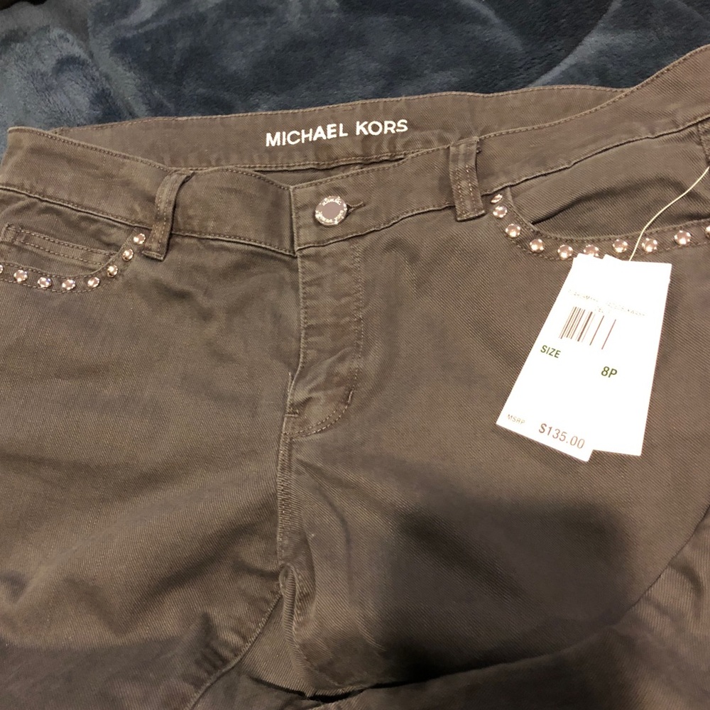 NWT Michael Kors petite ankle jeans with studs